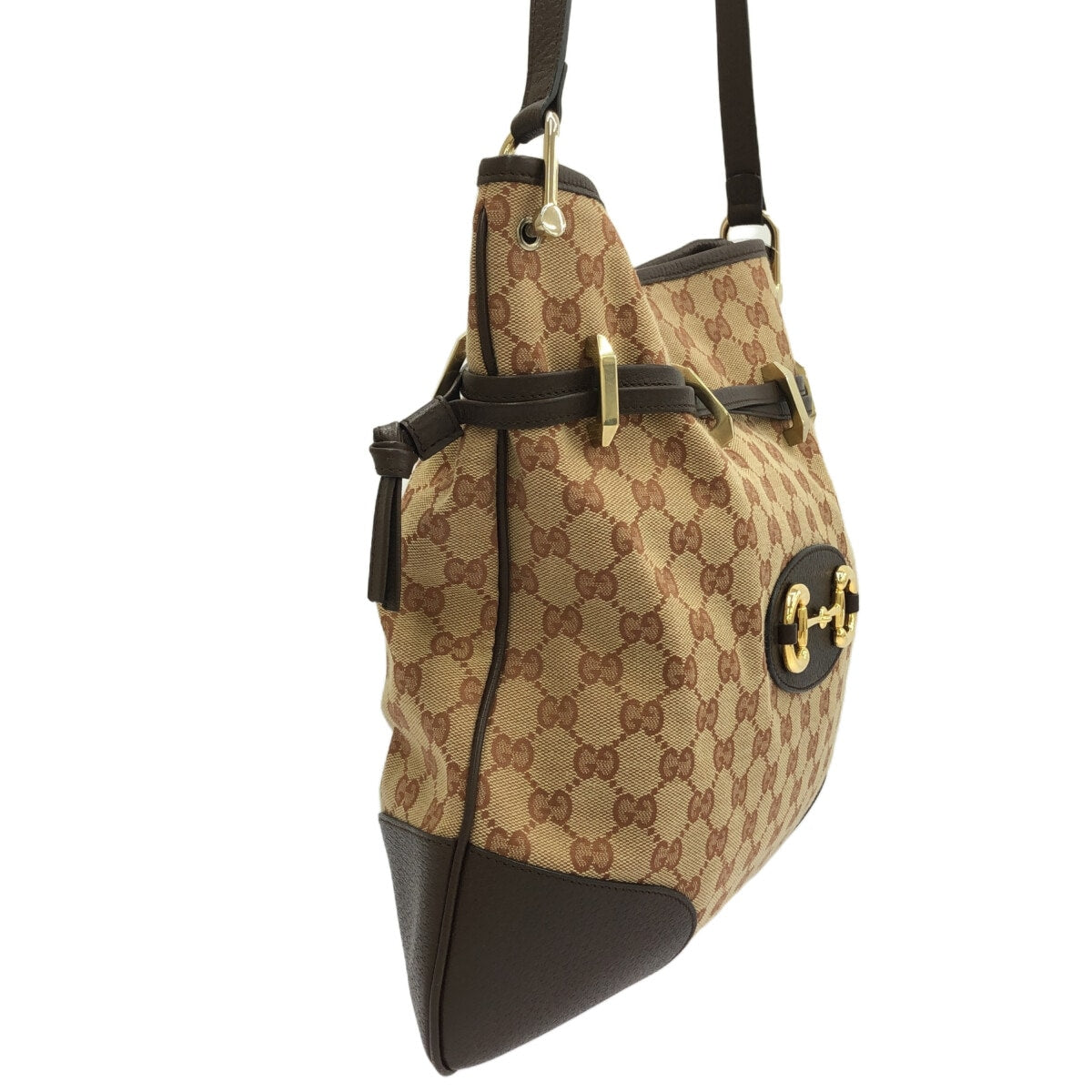Gucci Horsebit  Canvas Shoulder Bag ()