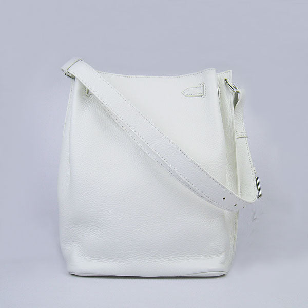 Luxury Hermes Nappa Leather Shoulder Bag H2804 white Silver