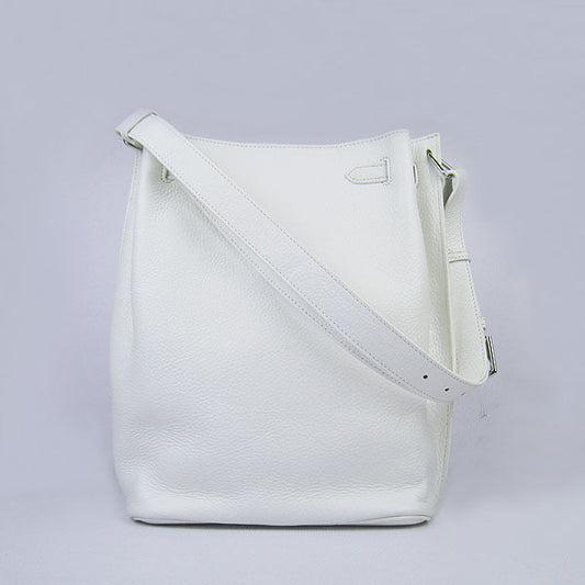 Luxury Hermes Nappa Leather Shoulder Bag H2804 white Silver