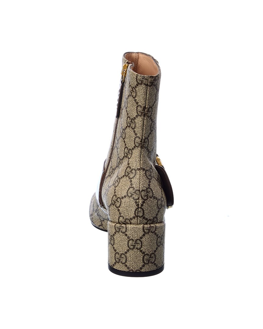 Gucci Blondie Canvas & Leather Ankle Bootie