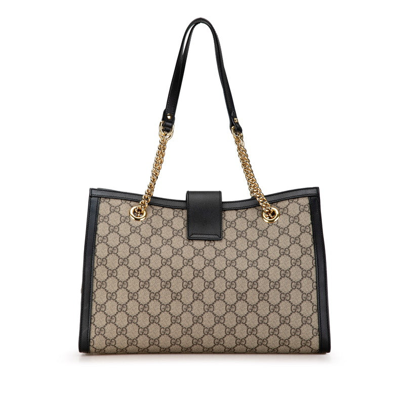 Gucci GG Supreme Padlock Chain Shoulder Bag PVC Leather