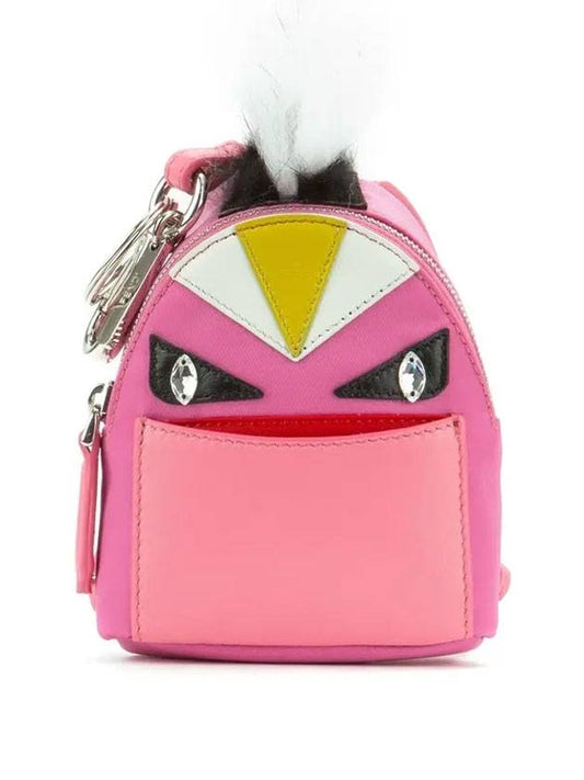 Luxury Fendi Bug Backpack Key Holder Pink