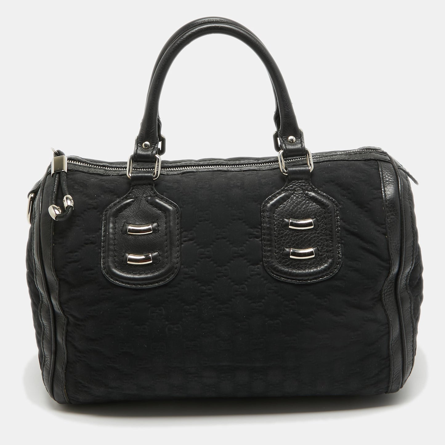 Luxury Gucci Trending 2025 Black Luxury Gucci Trending 2025ssima Neoprene and Leather Medium Techno Boston Bag