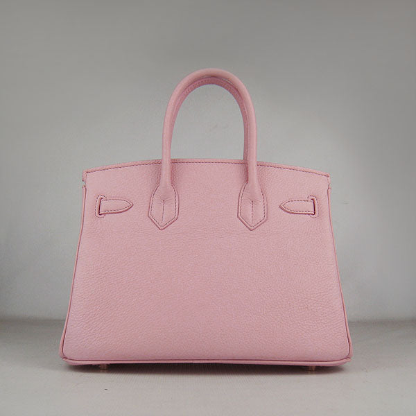 Luxury Hermes Birkin 30cm Togo Leather Handbags Pink Golden