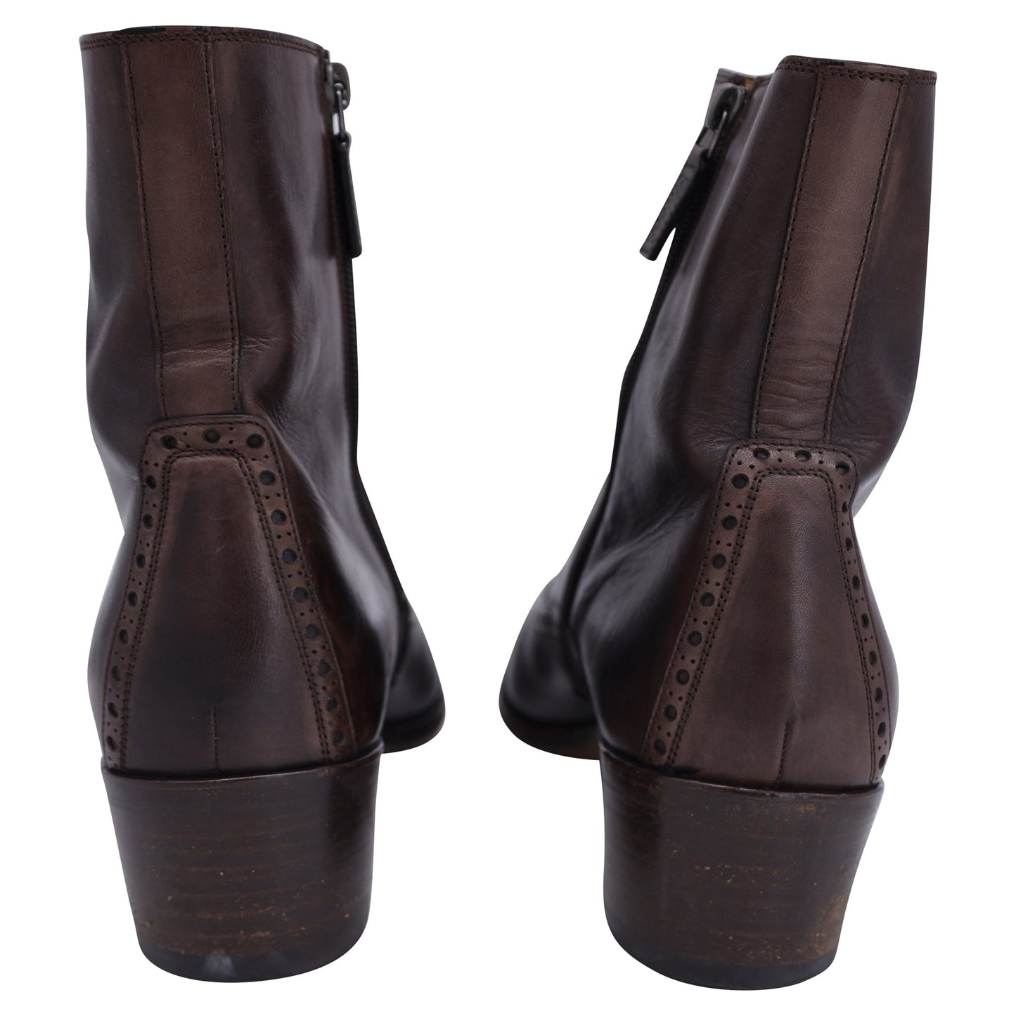 Luxury Gucci Trending 2025 Western Style Ankle Boots in Faded Brown Leather