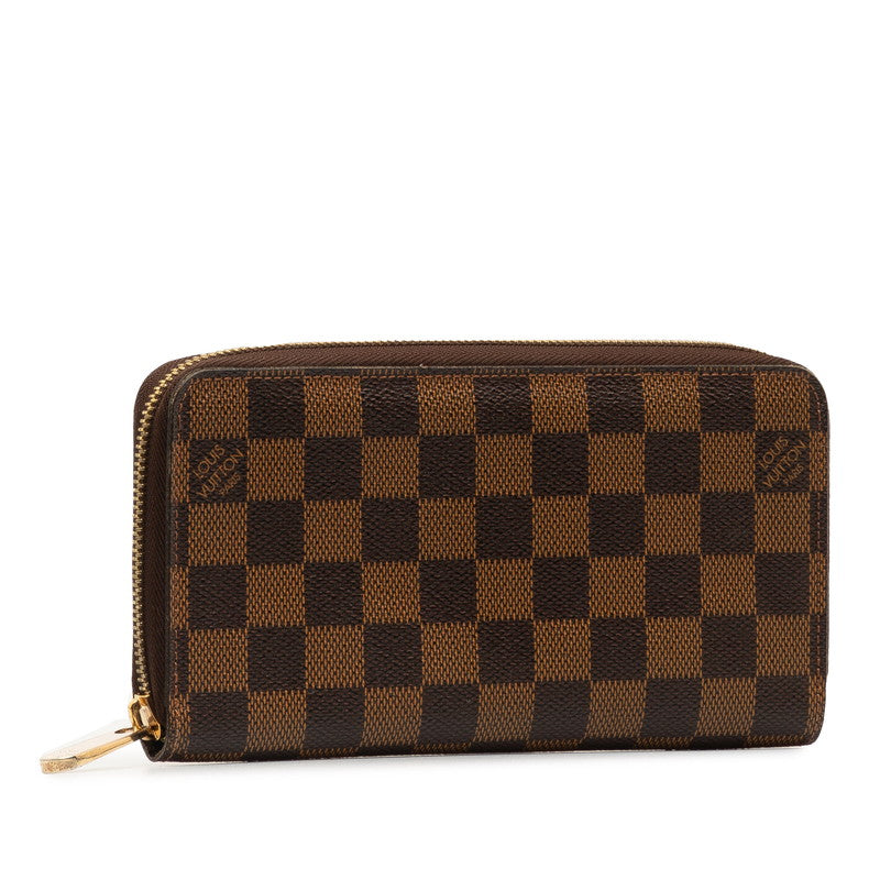 Louis Vuitton Damier Zippie Wallet N60015 Long Wallet Brown PVC Leather  Louis Vuitton