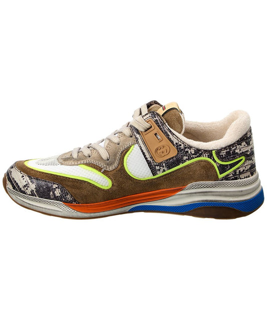 Luxury Gucci Trending 2025 Ultrapace Leather & Suede Sneaker