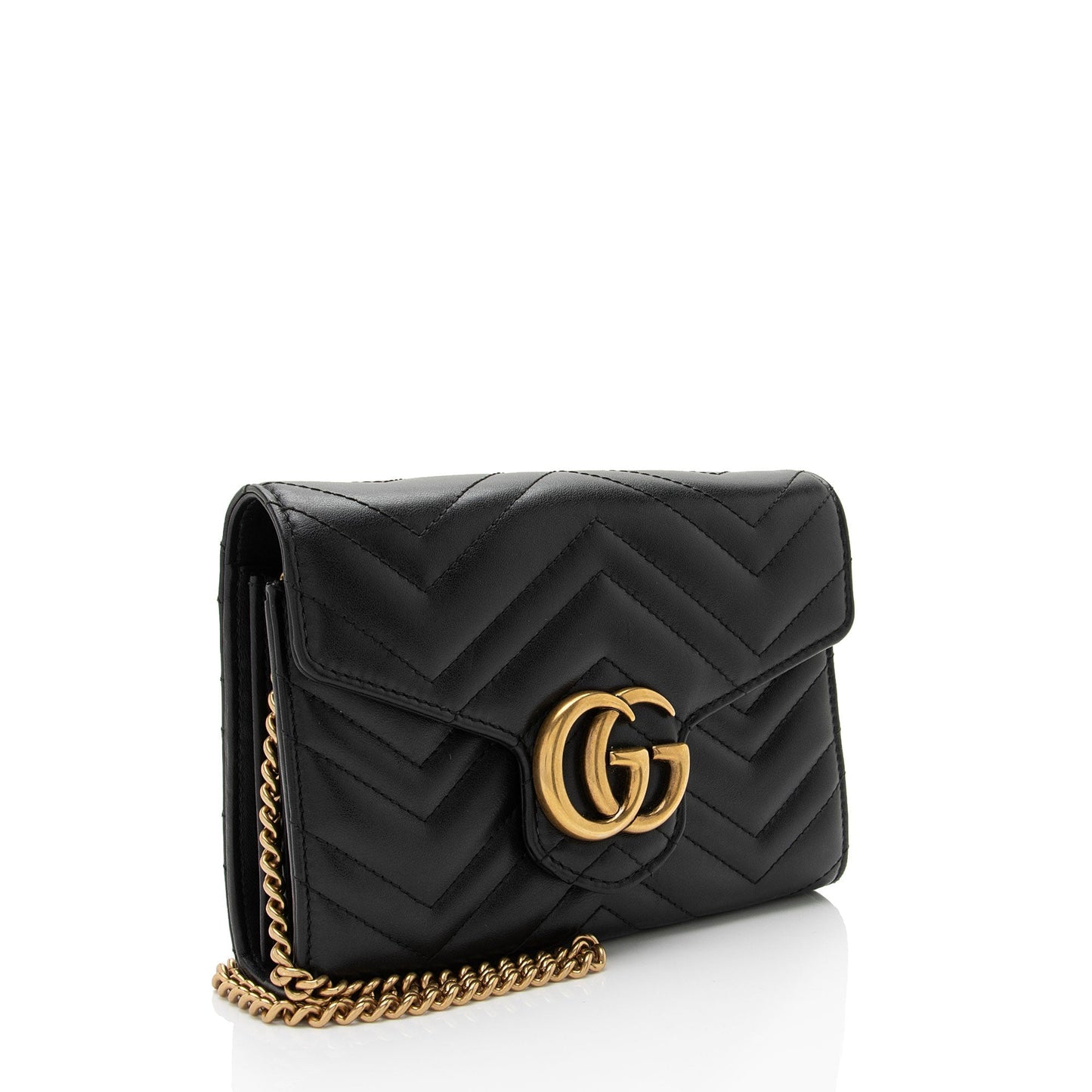 Luxury Gucci Trending 2025 Matelasse Leather GG Marmont Mini Wallet on Chain