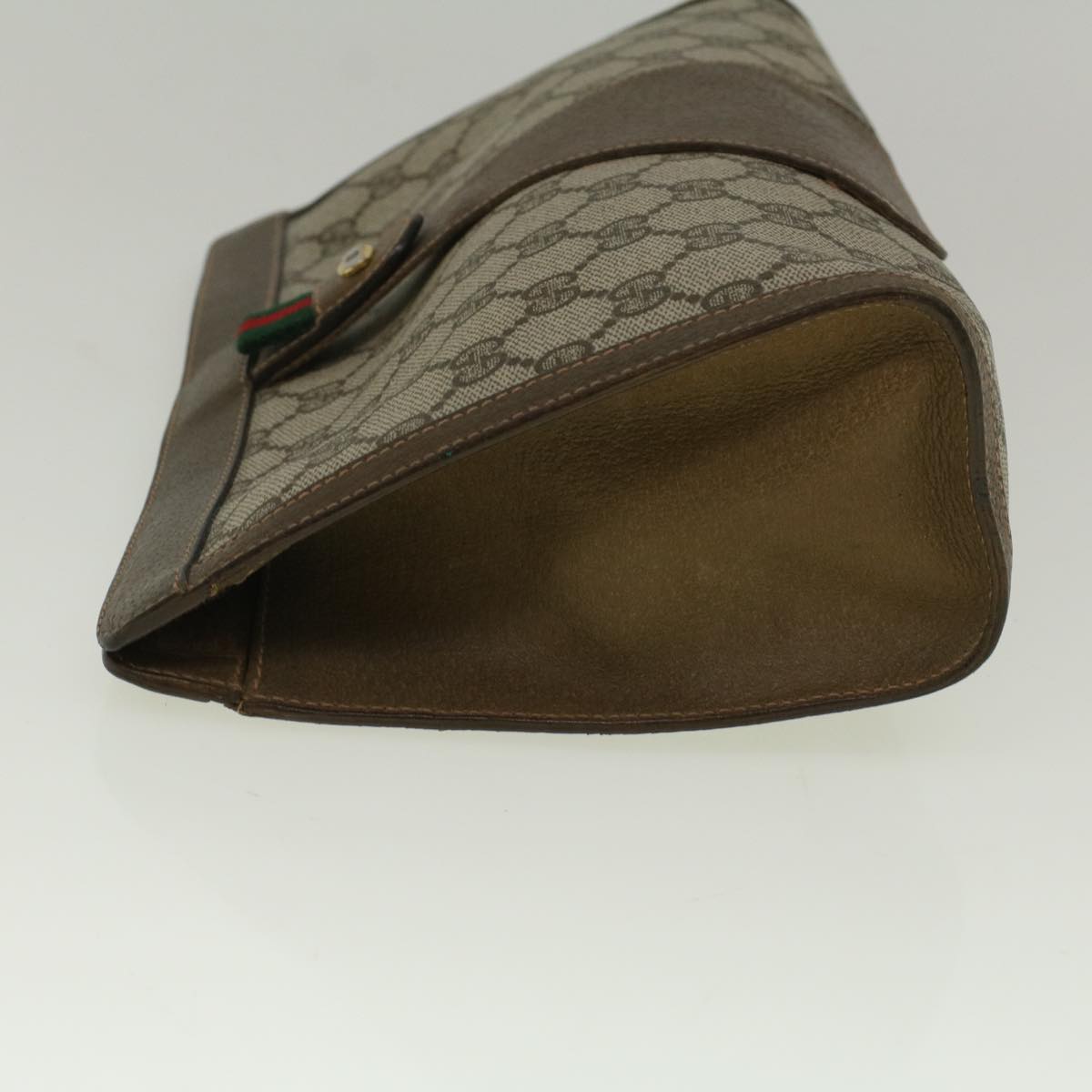 Luxury Gucci Trending 2025 GG Canvas Web Sherry Line Clutch Bag PVC Leather Beige Green