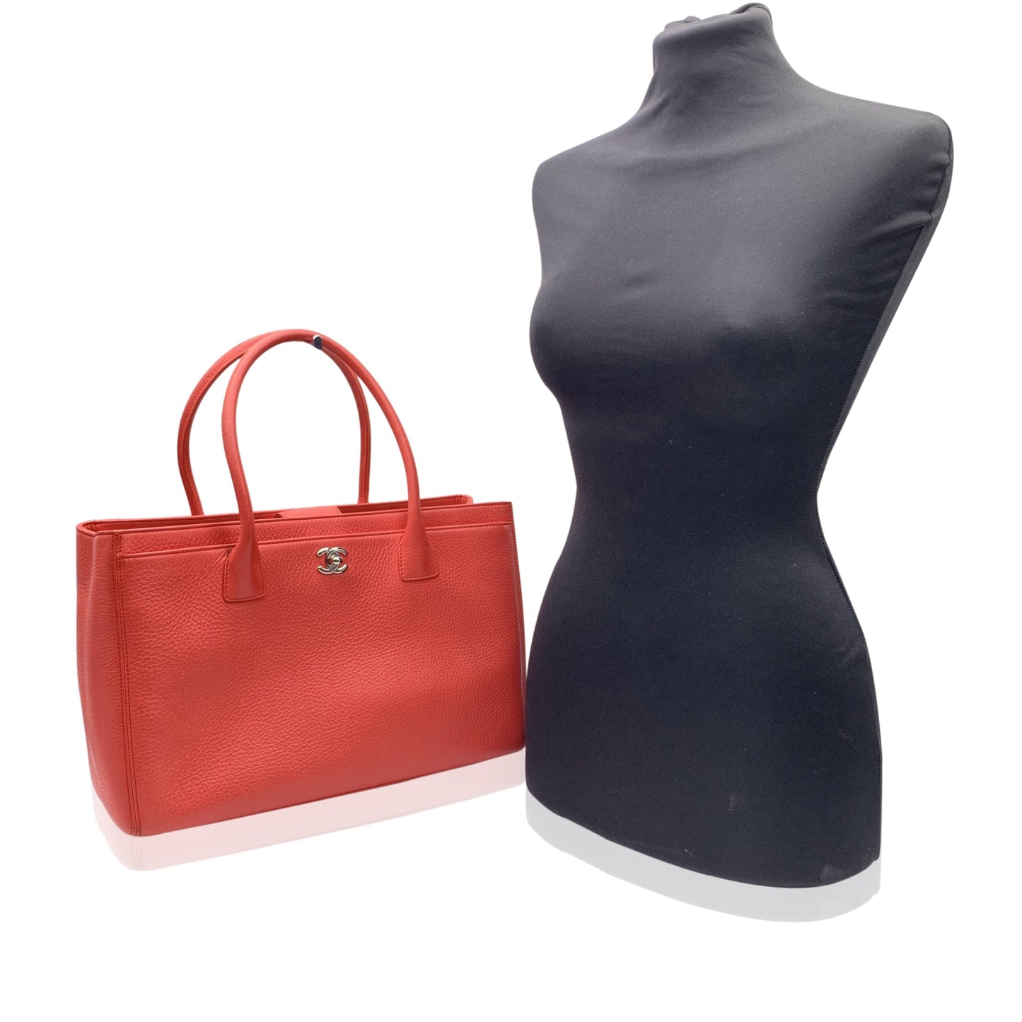 Luxury Chanel Pink Pebbled Leather Executive Tote Bag With Strap