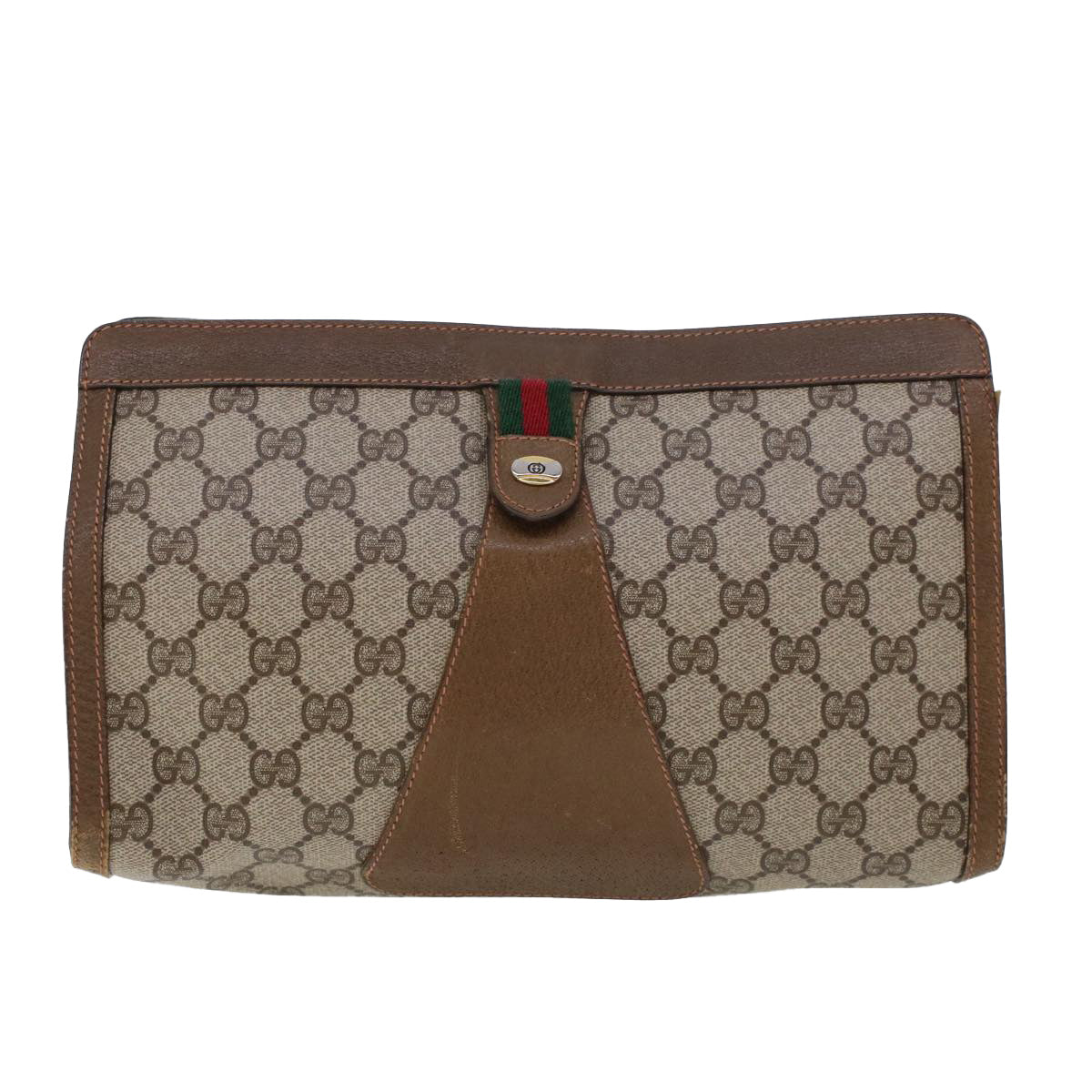 Luxury Gucci Trending 2025 GG Canvas Web Sherry Line Clutch Bag Beige Red Green