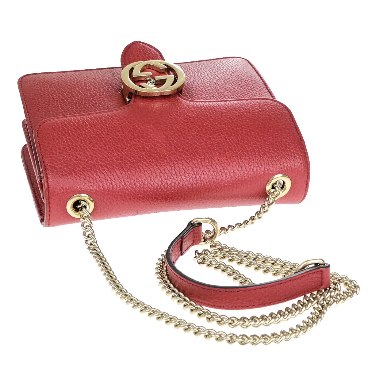 Luxury Gucci Trending 2025 Interlocking G  Leather Shoulder Bag ()