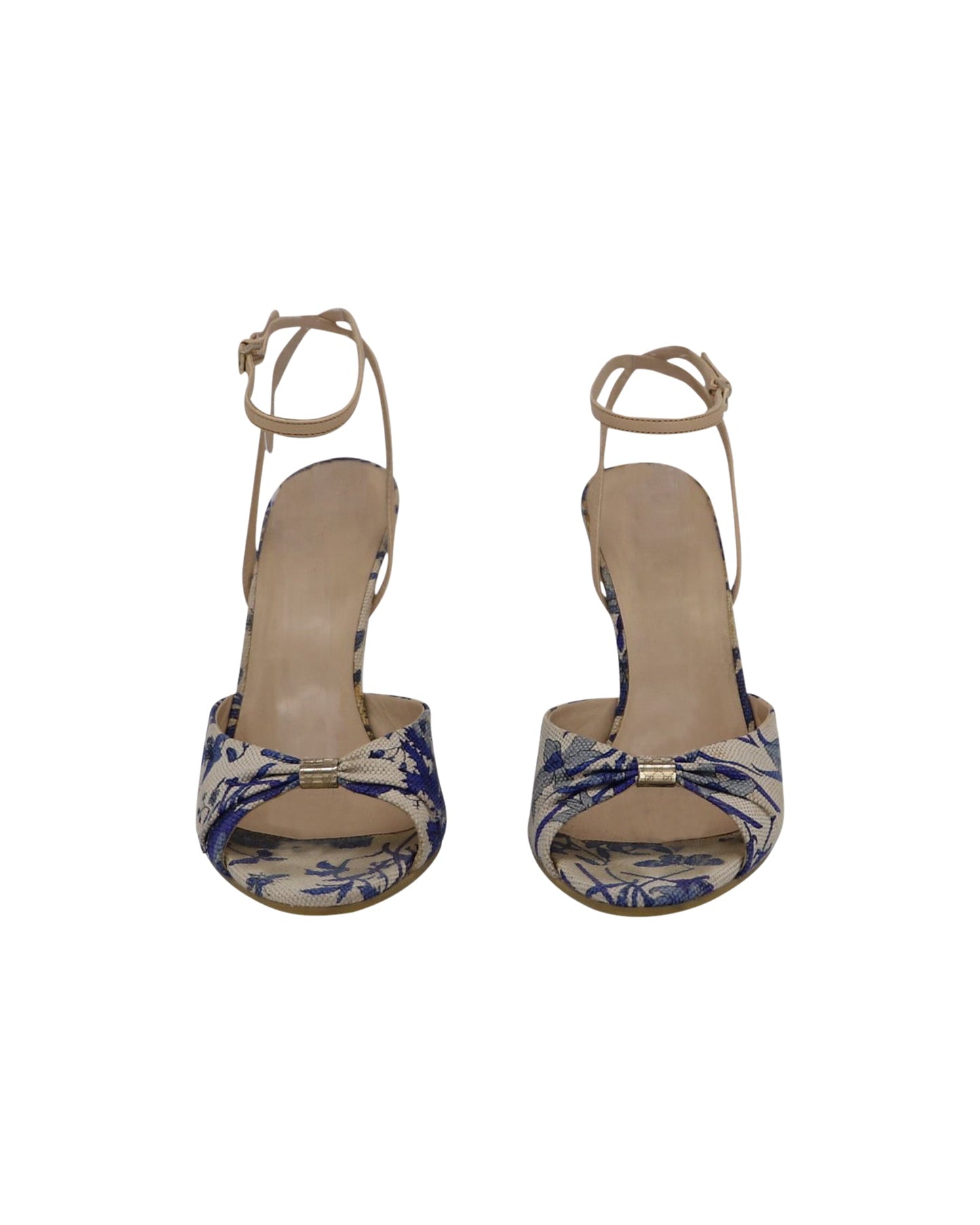 Luxury Gucci Trending 2025 Floral Open-Toe High-heeled Sandals in Beige Print Canvas
