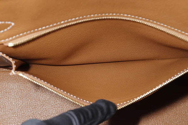 Luxury Hermes BIRKIN 25 - 40CM (WITH SERIAL NUMBER) GOLD COLOR TOGO LEATHER, GOLD HARDWARE, WITH KEYS, LOCK, DUST & BOX