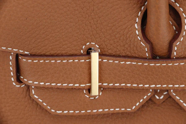 Luxury Hermes BIRKIN 25 - 40CM (WITH SERIAL NUMBER) GOLD COLOR TOGO LEATHER, GOLD HARDWARE, WITH KEYS, LOCK, DUST & BOX