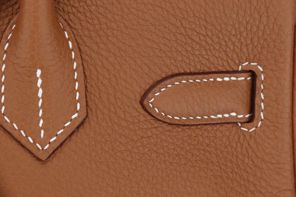 Luxury Hermes BIRKIN 25 - 40CM (WITH SERIAL NUMBER) GOLD COLOR TOGO LEATHER, GOLD HARDWARE, WITH KEYS, LOCK, DUST & BOX