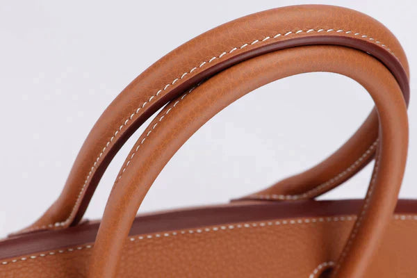 Luxury Hermes BIRKIN 25 - 40CM (WITH SERIAL NUMBER) GOLD COLOR TOGO LEATHER, GOLD HARDWARE, WITH KEYS, LOCK, DUST & BOX