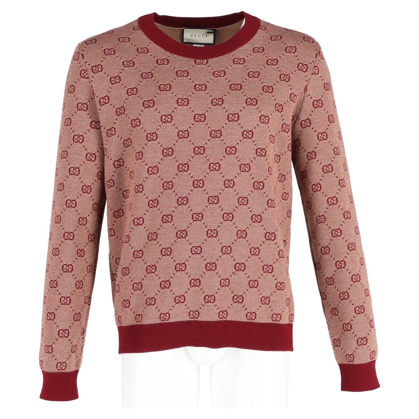 Luxury Gucci Trending 2025 Logo-Intarsia Sweater in Red Wool