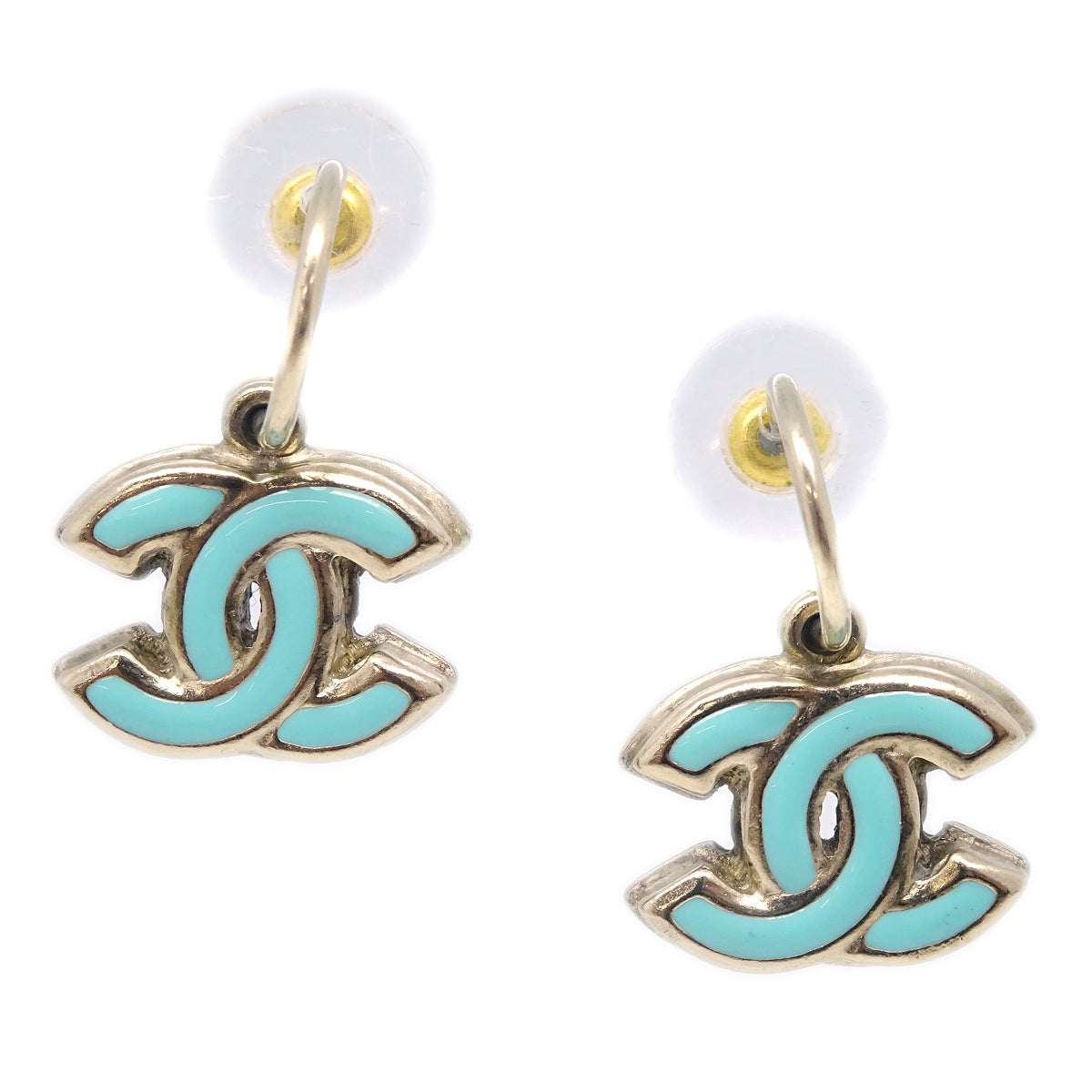 Luxury Chanel Dangle Piercing Earrings Gold 08P