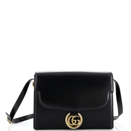 Luxury Gucci Trending 2025 GG Ring Shoulder Bag Leather Medium