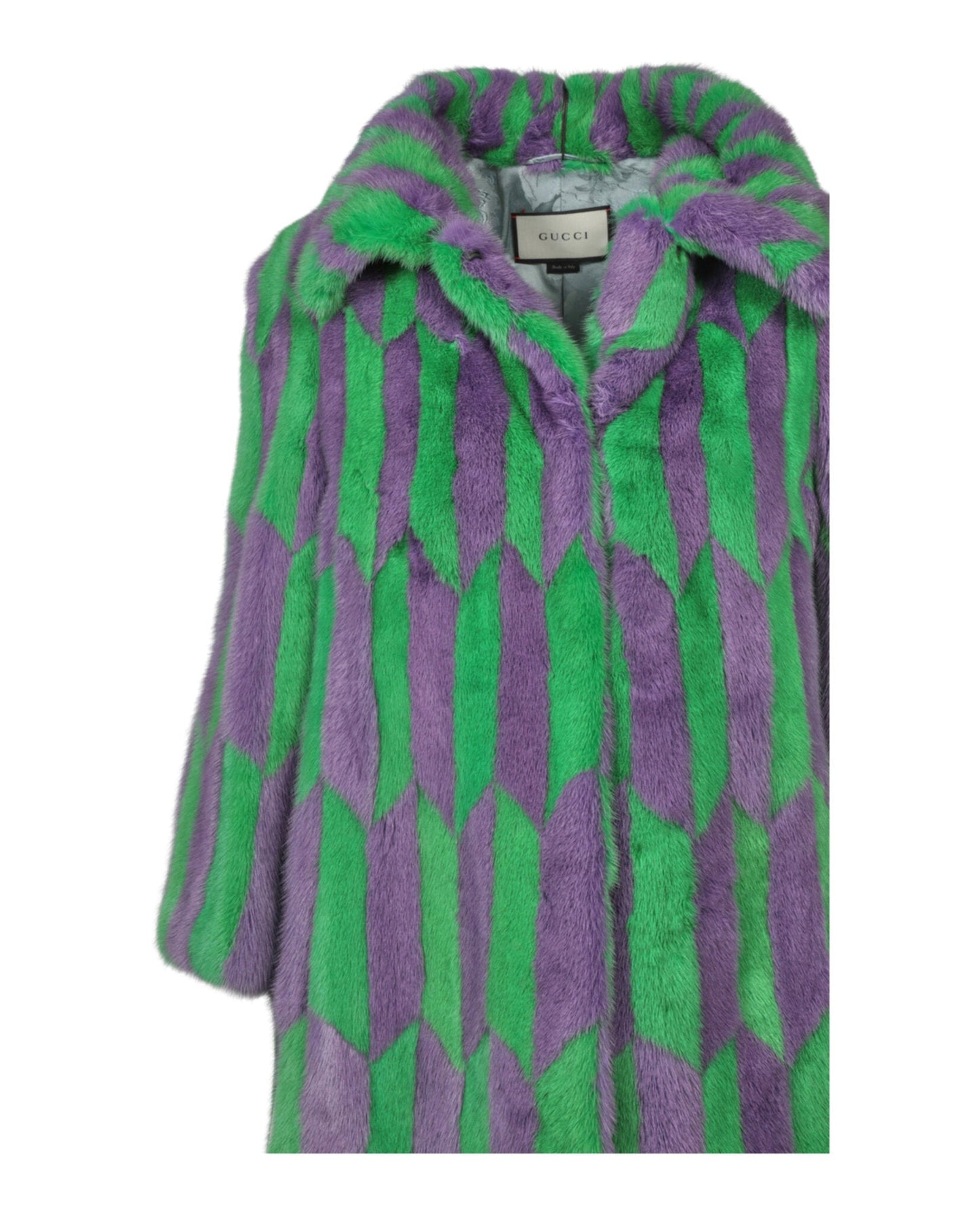 Gucci Geometric Intarsia Mink Fur Coat