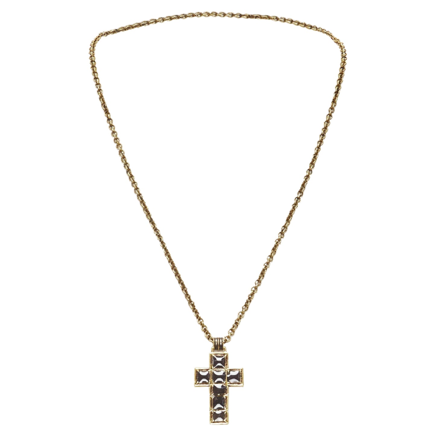 Gucci Michele resin Byzantine cross logo charm necklace