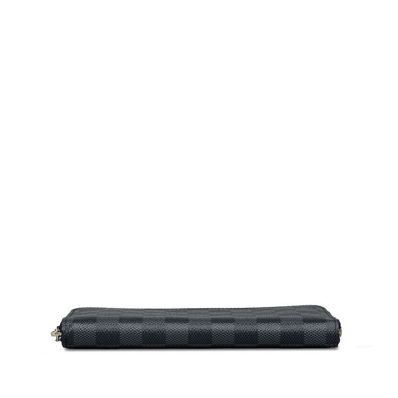 Louis Vuitton Damier Graphite Zippie Wallet Vertical Round Fashner Long Wallet N63095 Black PVC Leather Men LOUIS VUITTON