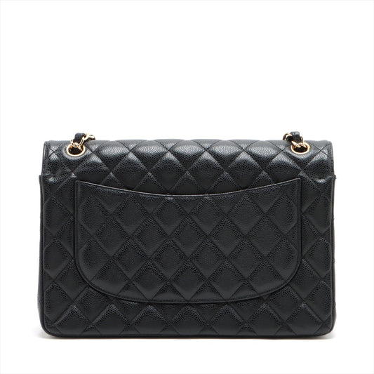 CHANEL DECAMATRASSE 30  Caviar S Double Flap Double Chain Bag Black G  15th A58600