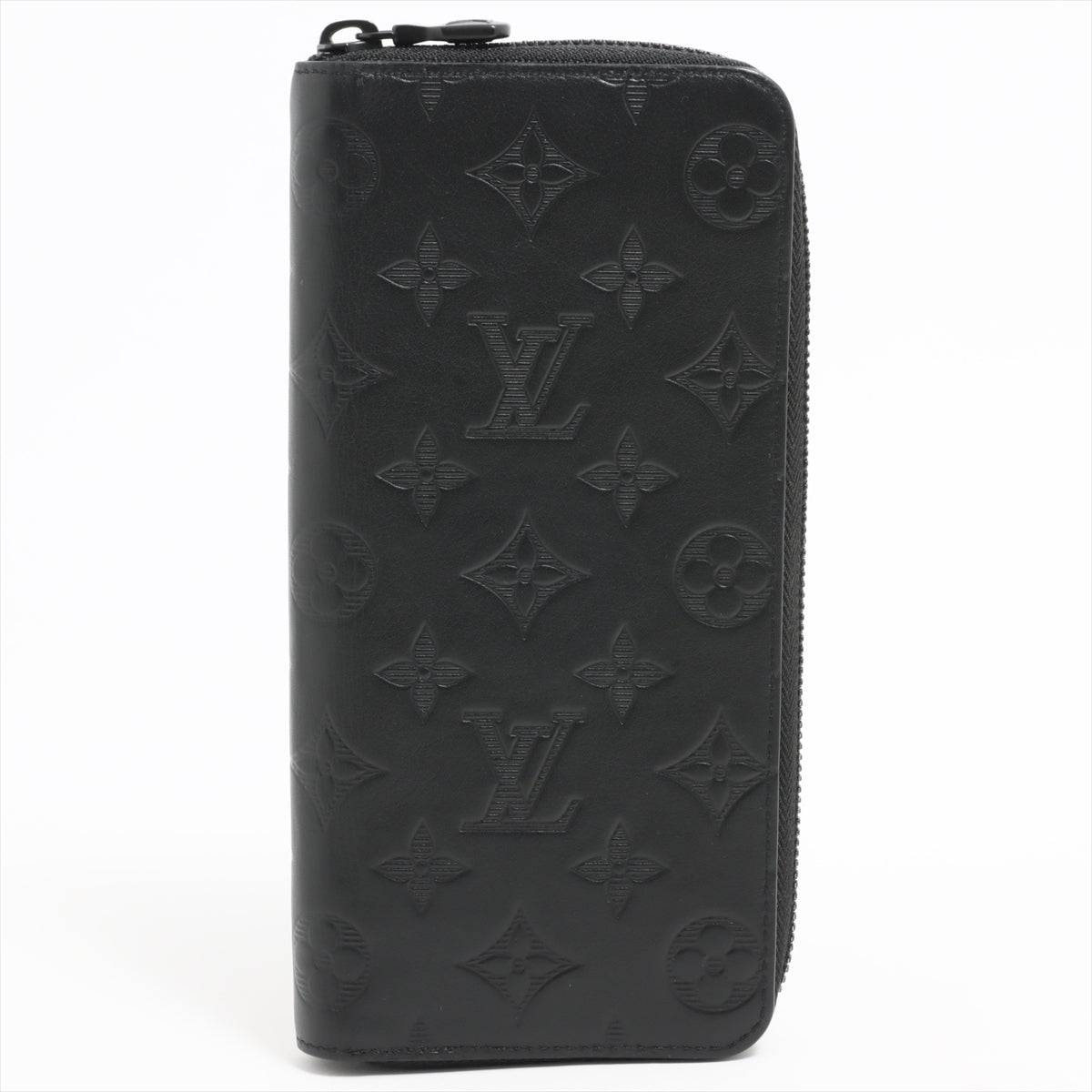 Louis Vuitton Monogram Shadow Zippie Wallet Vertical M62902 Black Round Zip Wallet