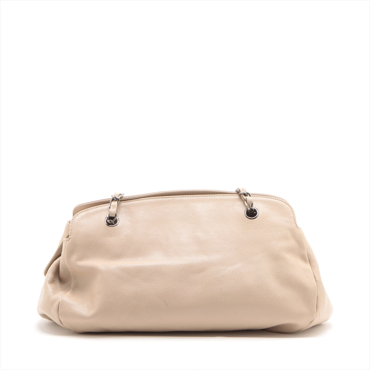 Chanel Coco Caviar S Chain Shoulder Bag Beige Gummetal G  13th