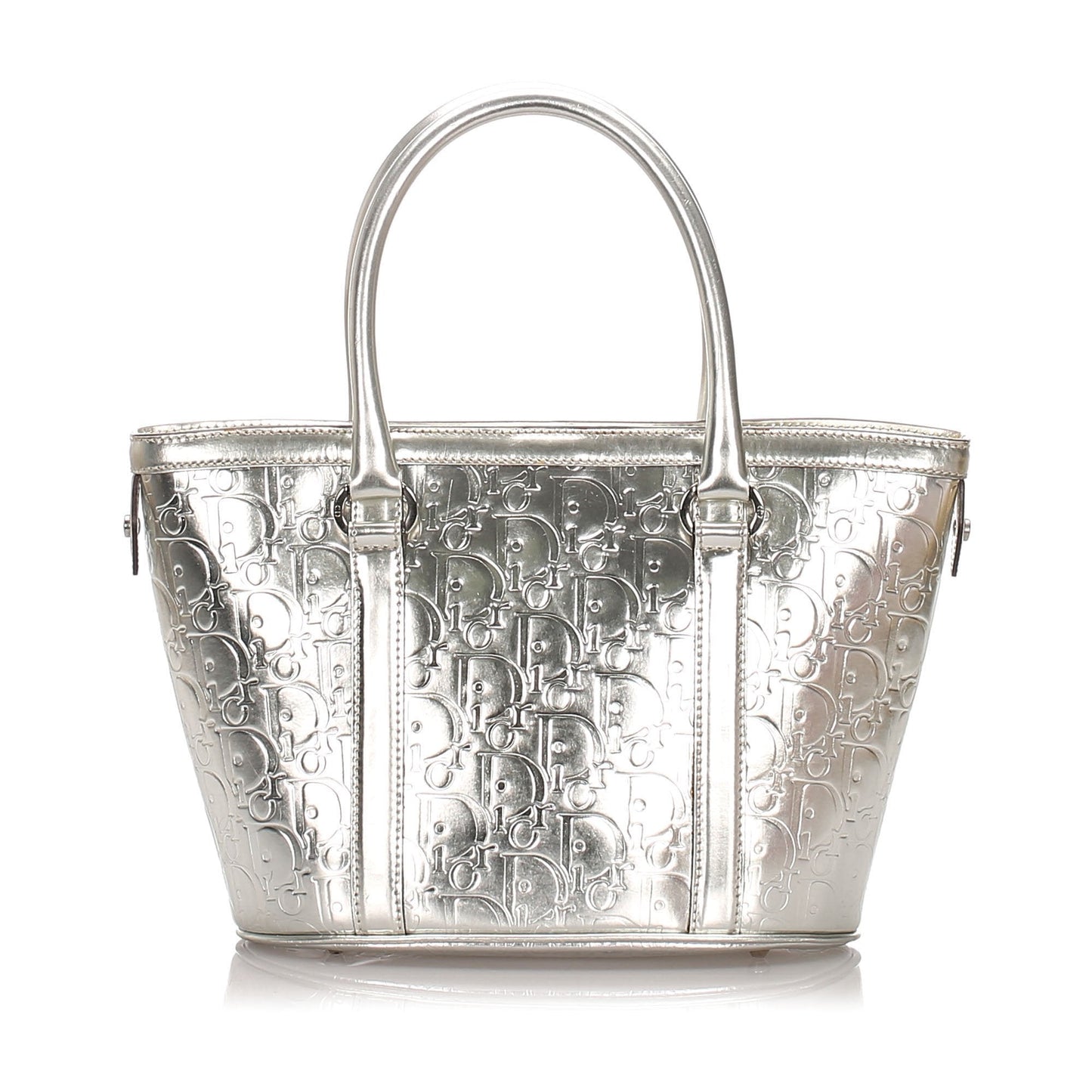Luxury DiorSilver Patent Leather Oblique Tote Bag Italy