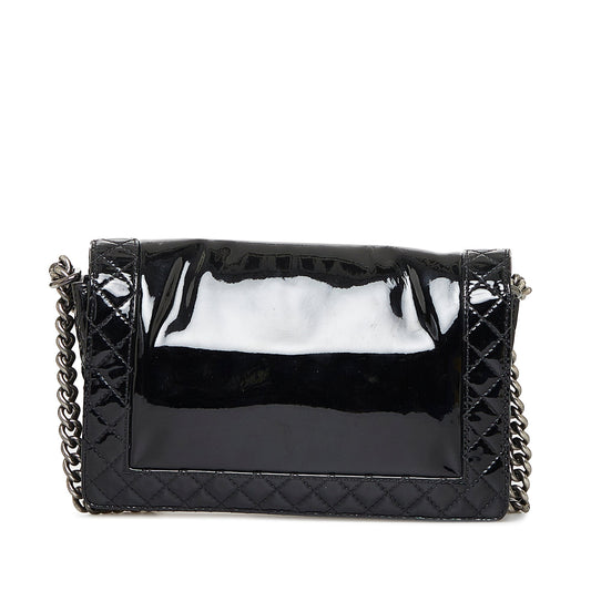 CHANEL Medium Patent Reverso Boy Flap Crossbody Bag