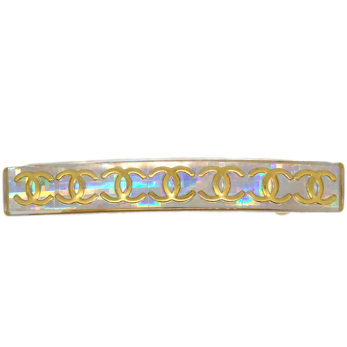 Luxury Chanel Hair Clip Hairpin Barrette Clear 97P/62