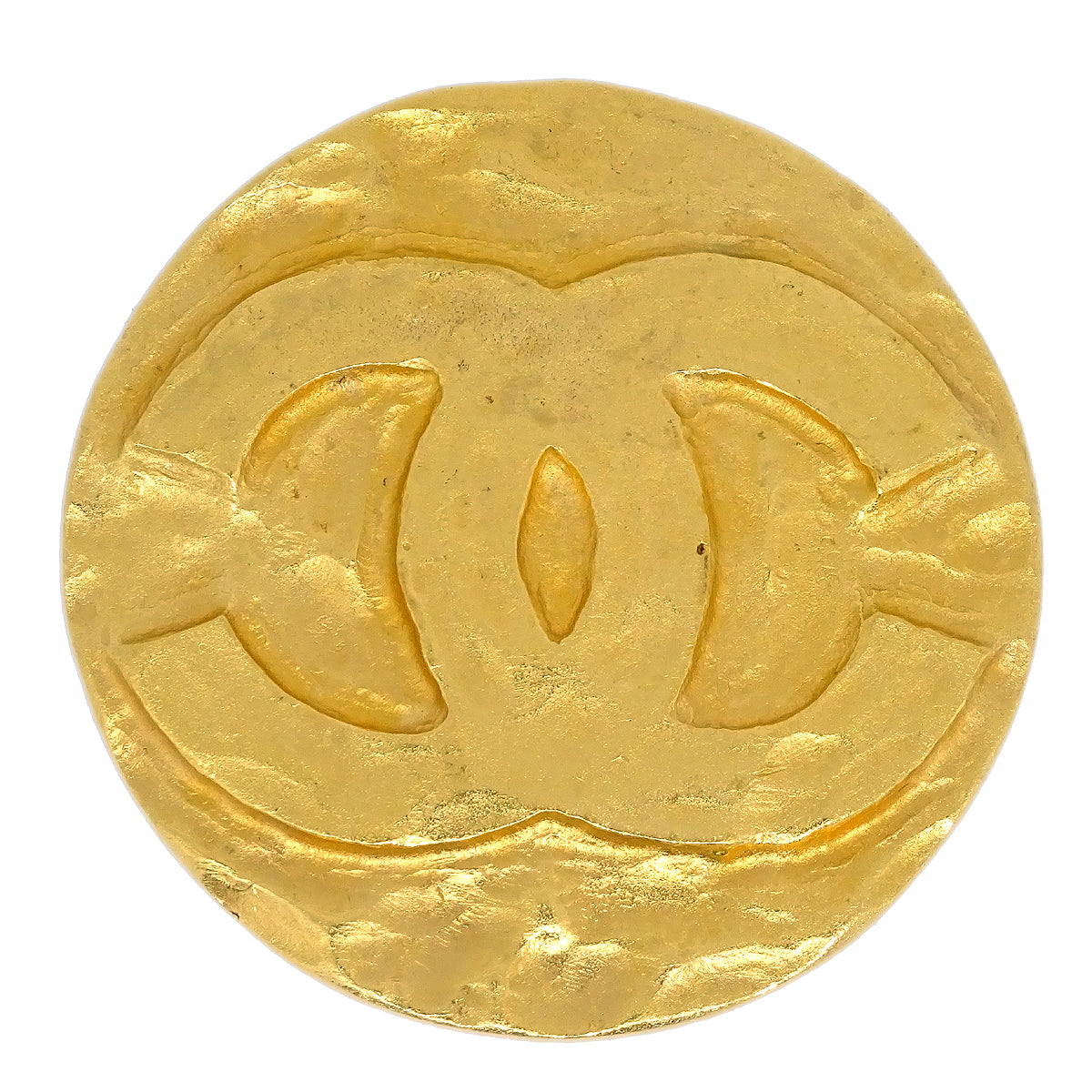 Luxury Chanel Medallion Brooch Pin Gold 94P