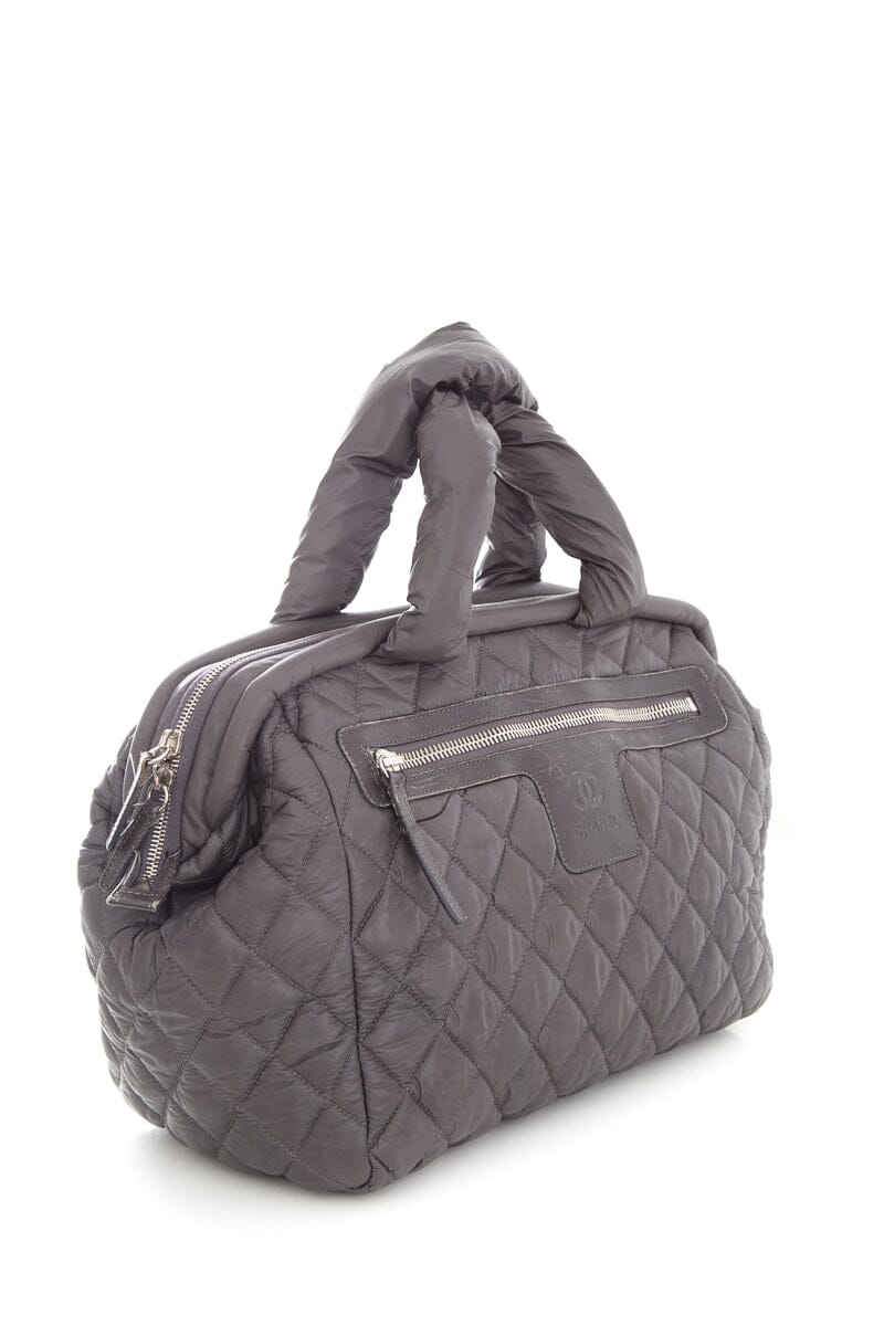 Luxury Chanel 2009 Winter Collection Grey Coco Cocoon Bowler Handbag