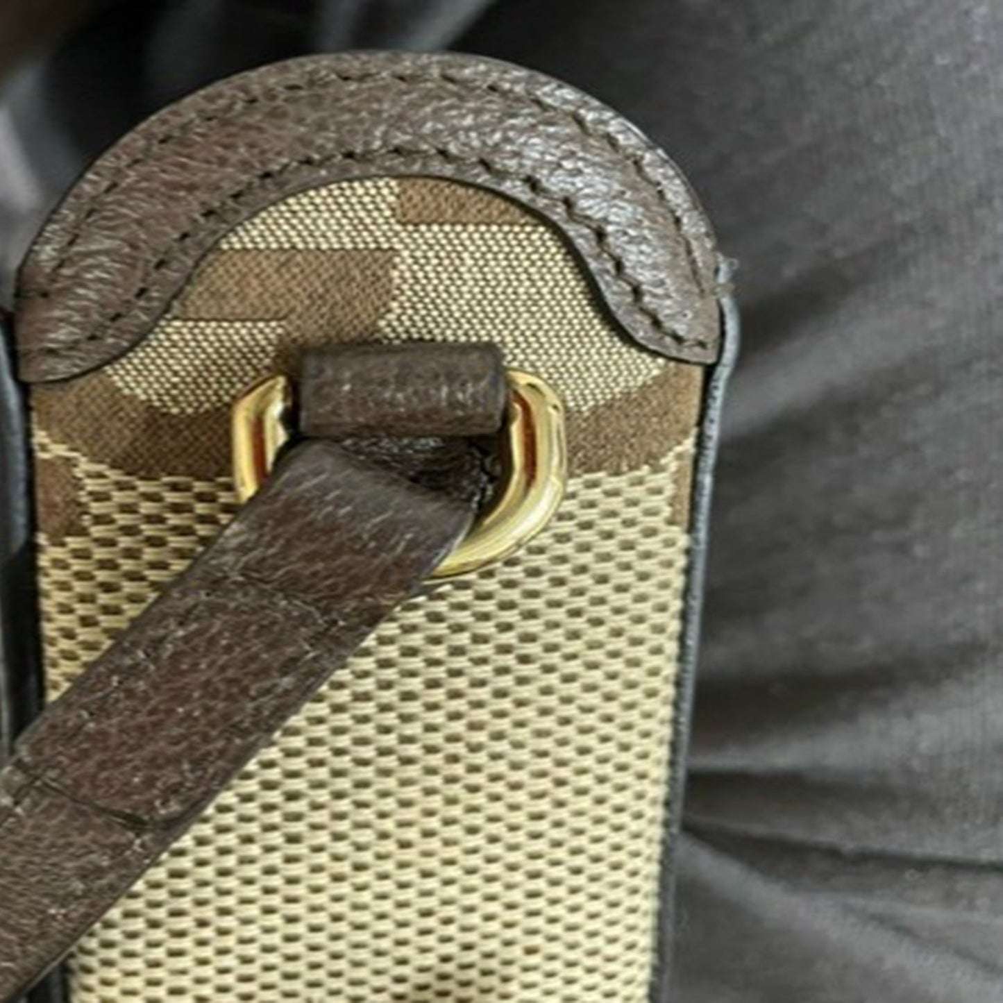Gucci Mini Horsebit 1955 Flap Crossbody Bag Jumbo GG in Beige Canvas