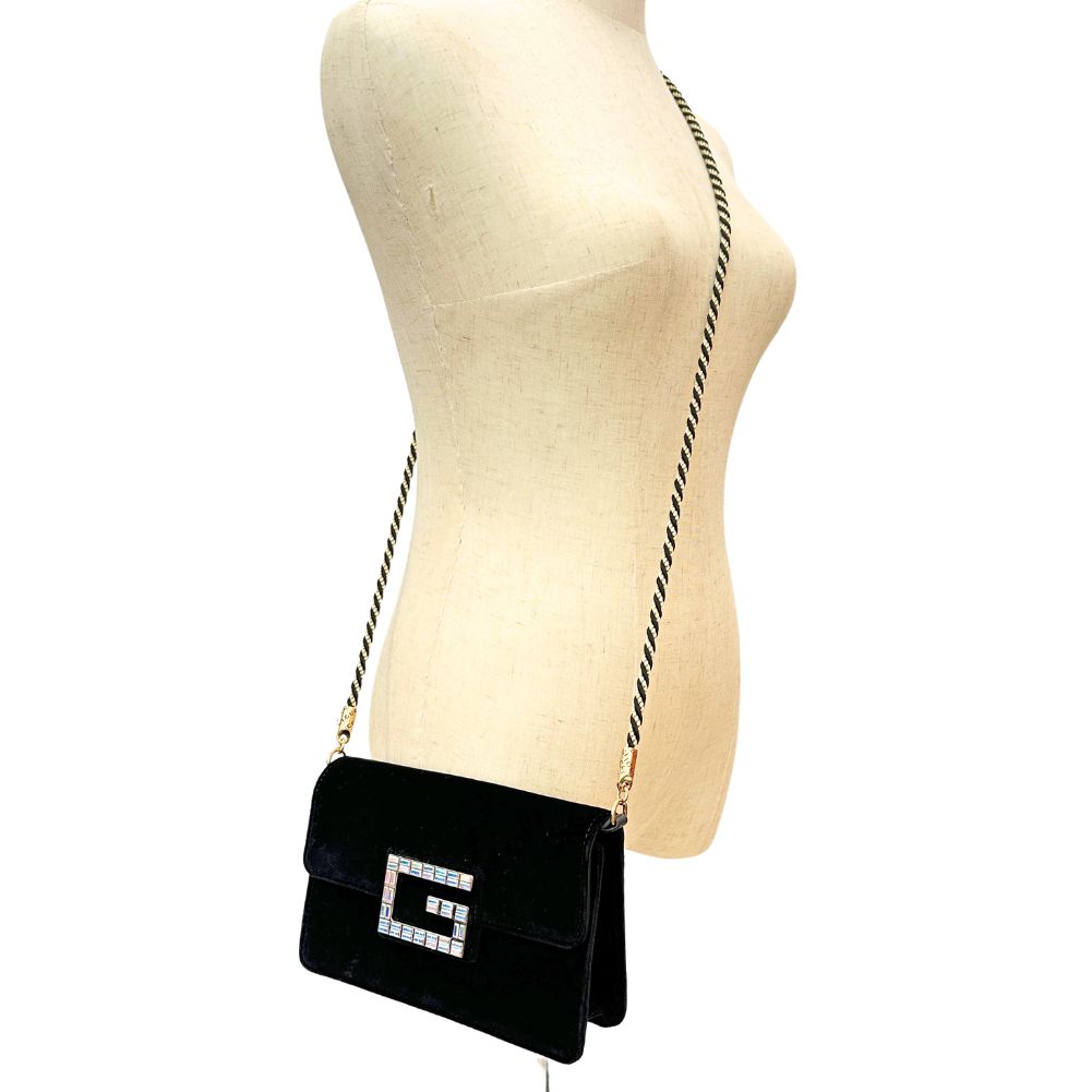 Luxury Gucci Trending 2025 Square G  Velvet Shoulder Bag ()