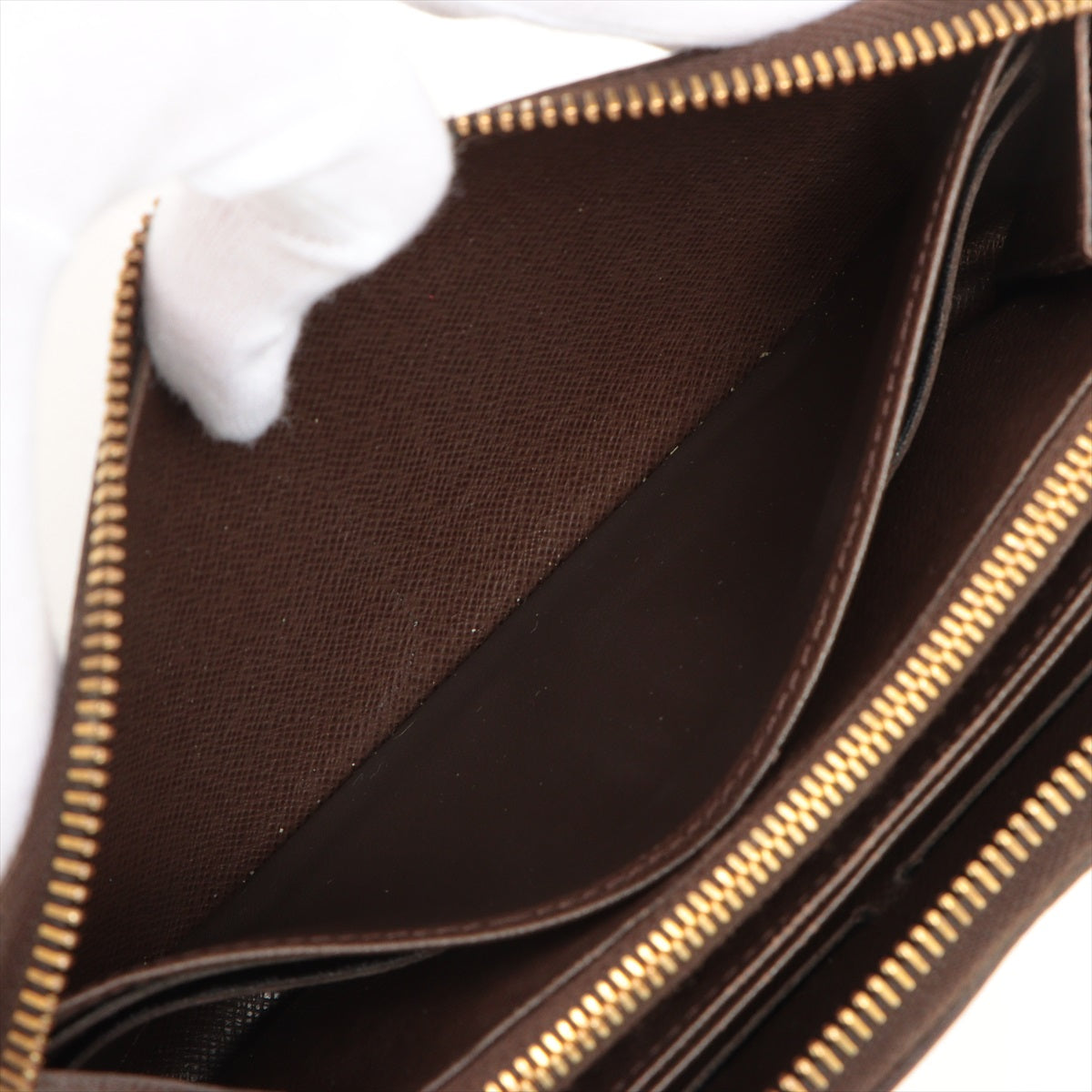 Louis Vuitton Damier Zippy Wallet N60015 Brown Round Zippe Wallet