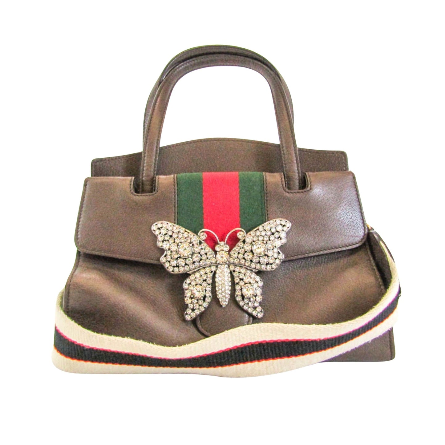 Gucci Butterfly  Leather Shoulder Bag ()