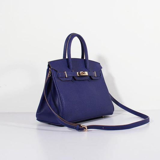Luxury Hermes 30cm Birkin Bag Epsom Leather with Strap Electric Blue Gold
