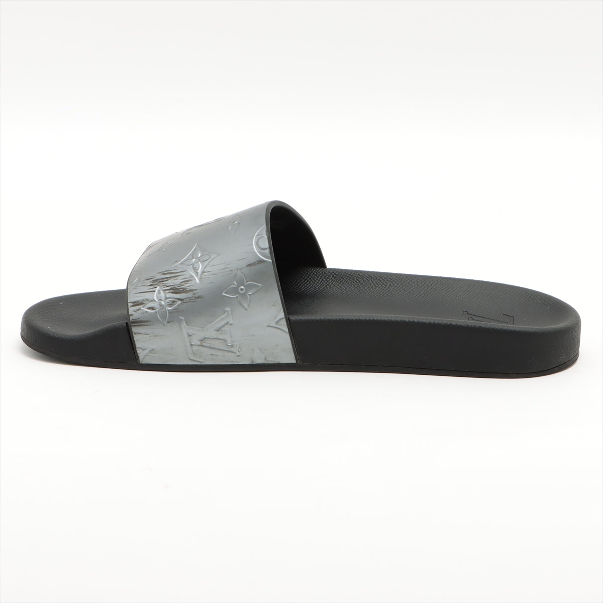 Louis Vuitton Water Frontline 21 Years Laver Sandal 7 Men Black x Silver VS0251 Monogram Adhesive Shredded