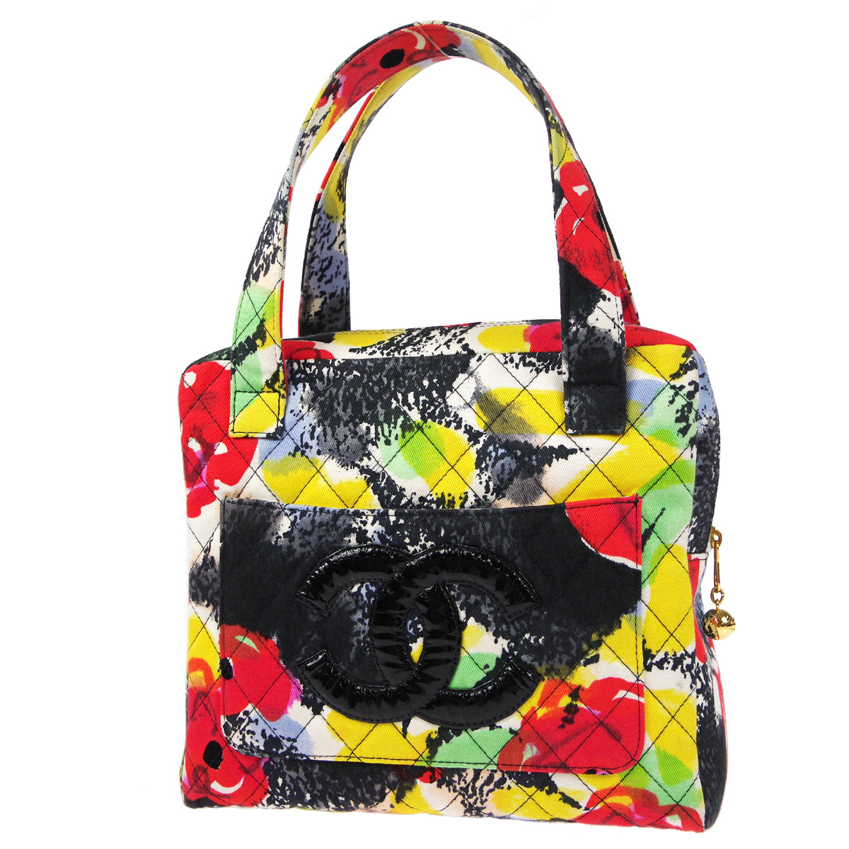 Luxury Chanel 1997 watercolour floral printed Handbag