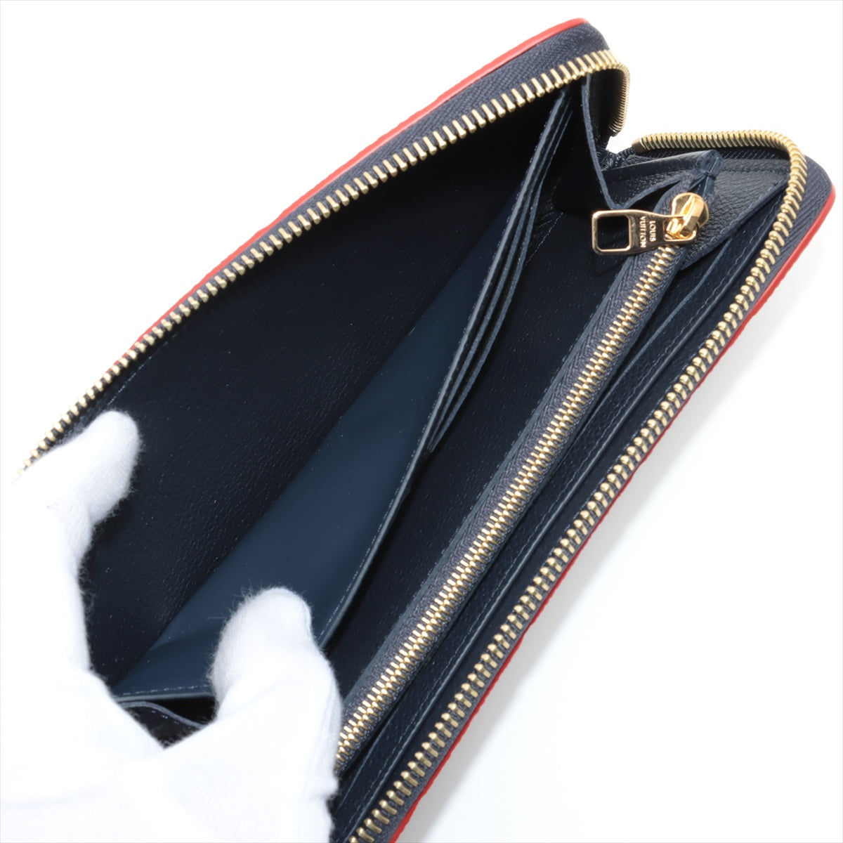 Louis Vuitton Monogram Emplant Portfolio Clemence M69415 Marine Round  Wallet  Reaction