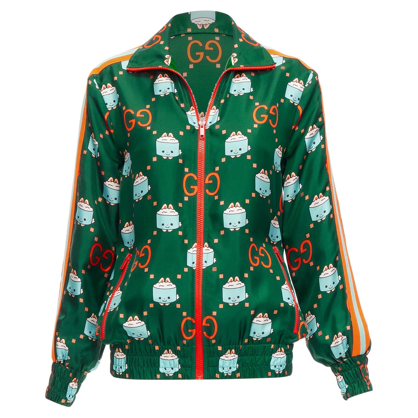 Gucci Pikarar GG Logo Monogram Silk Track Jacket