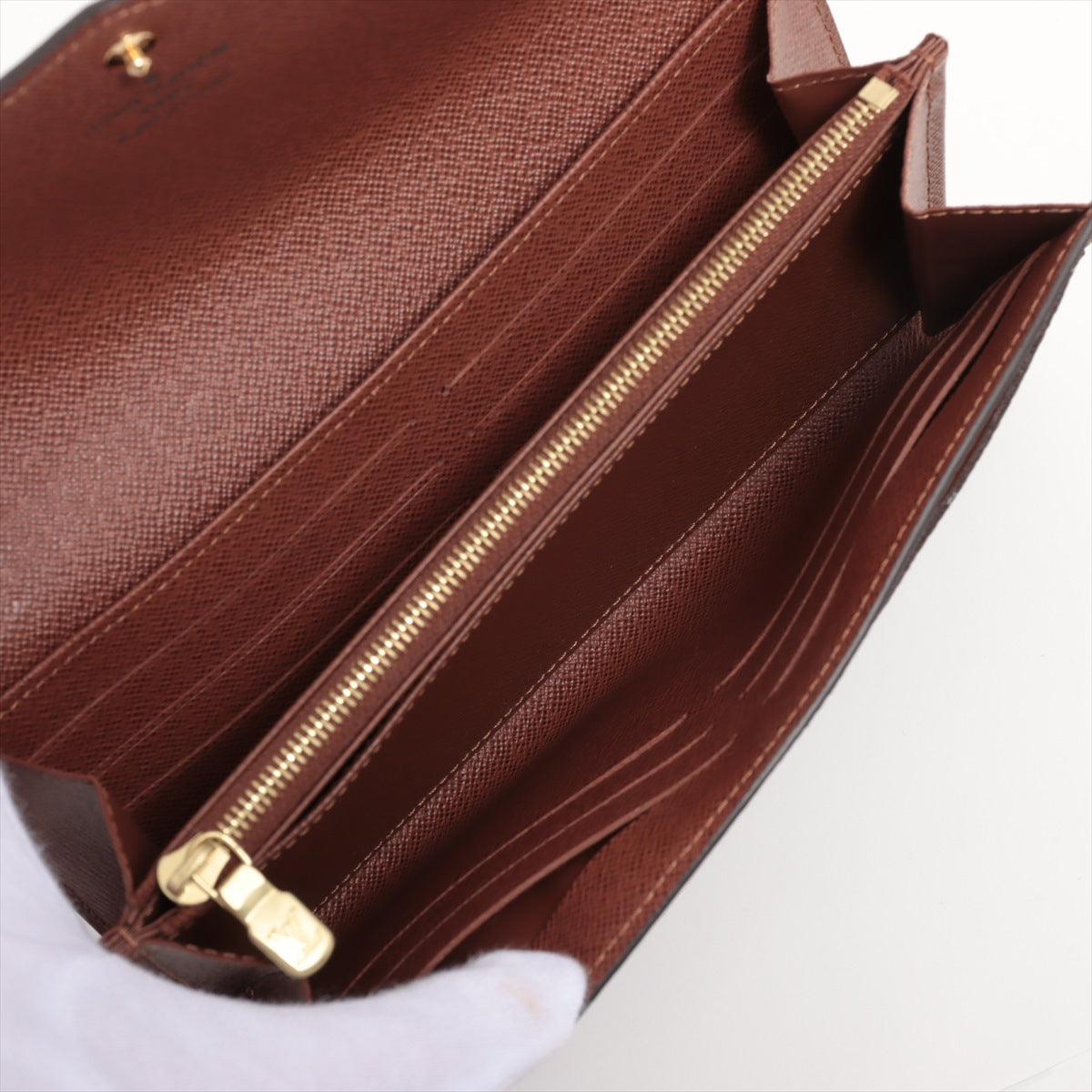 Louis Vuitton Monogram Portefoliosara M60531 Brown Long   Wallet