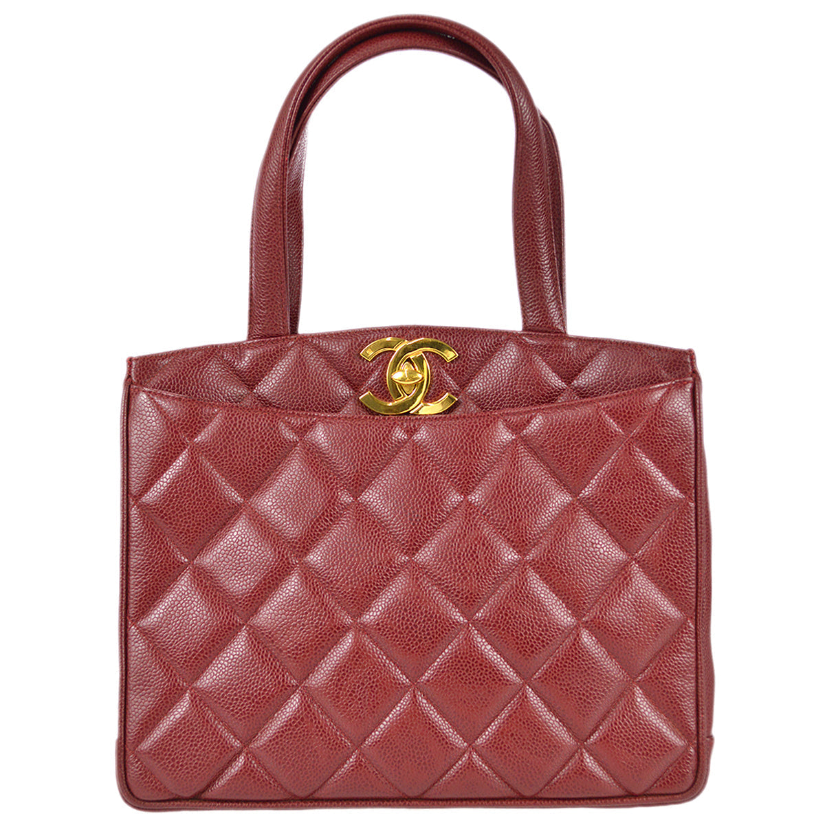 Luxury Chanel 1994-1996 Red Caviar Tote Handbag