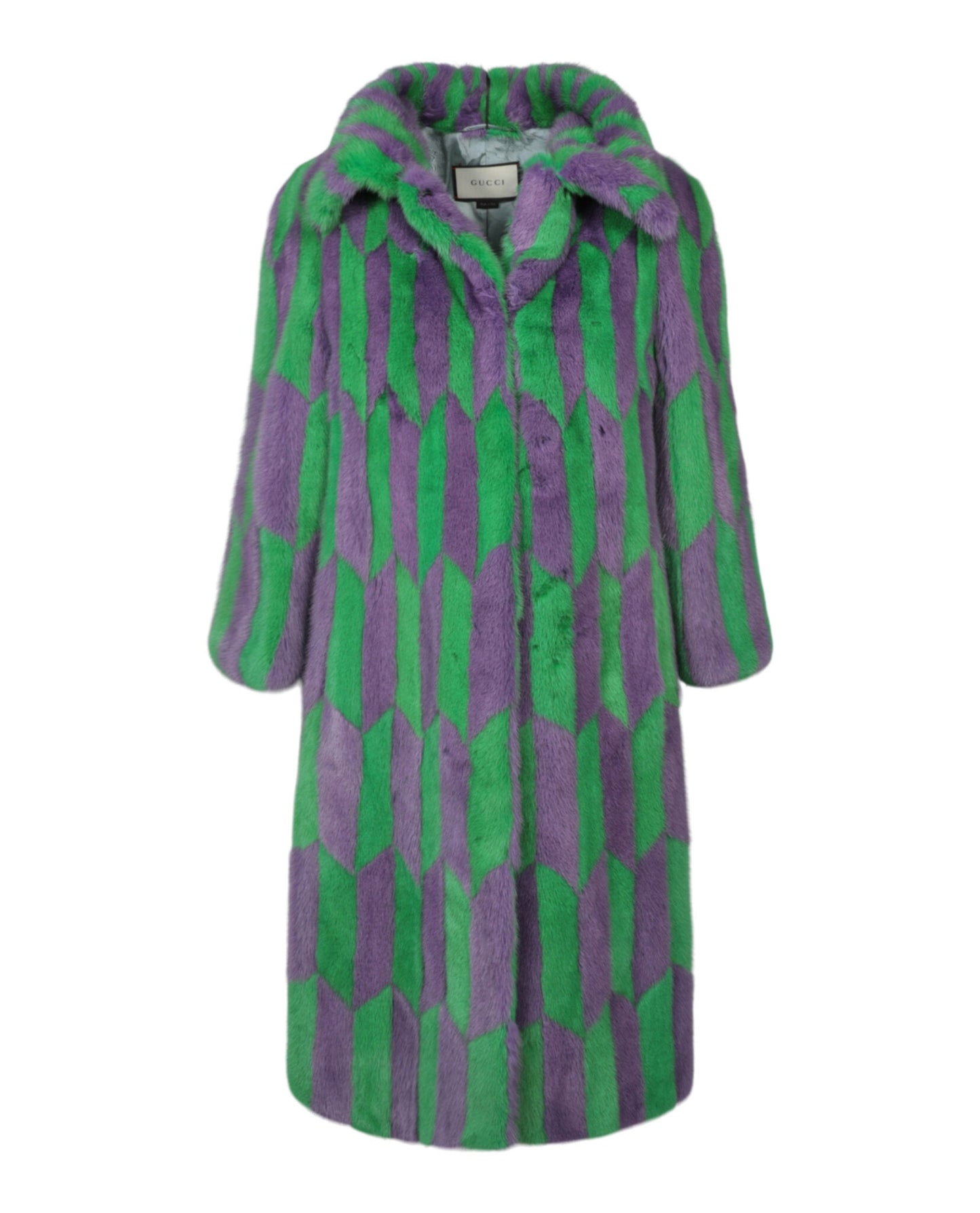 Gucci Geometric Intarsia Mink Fur Coat