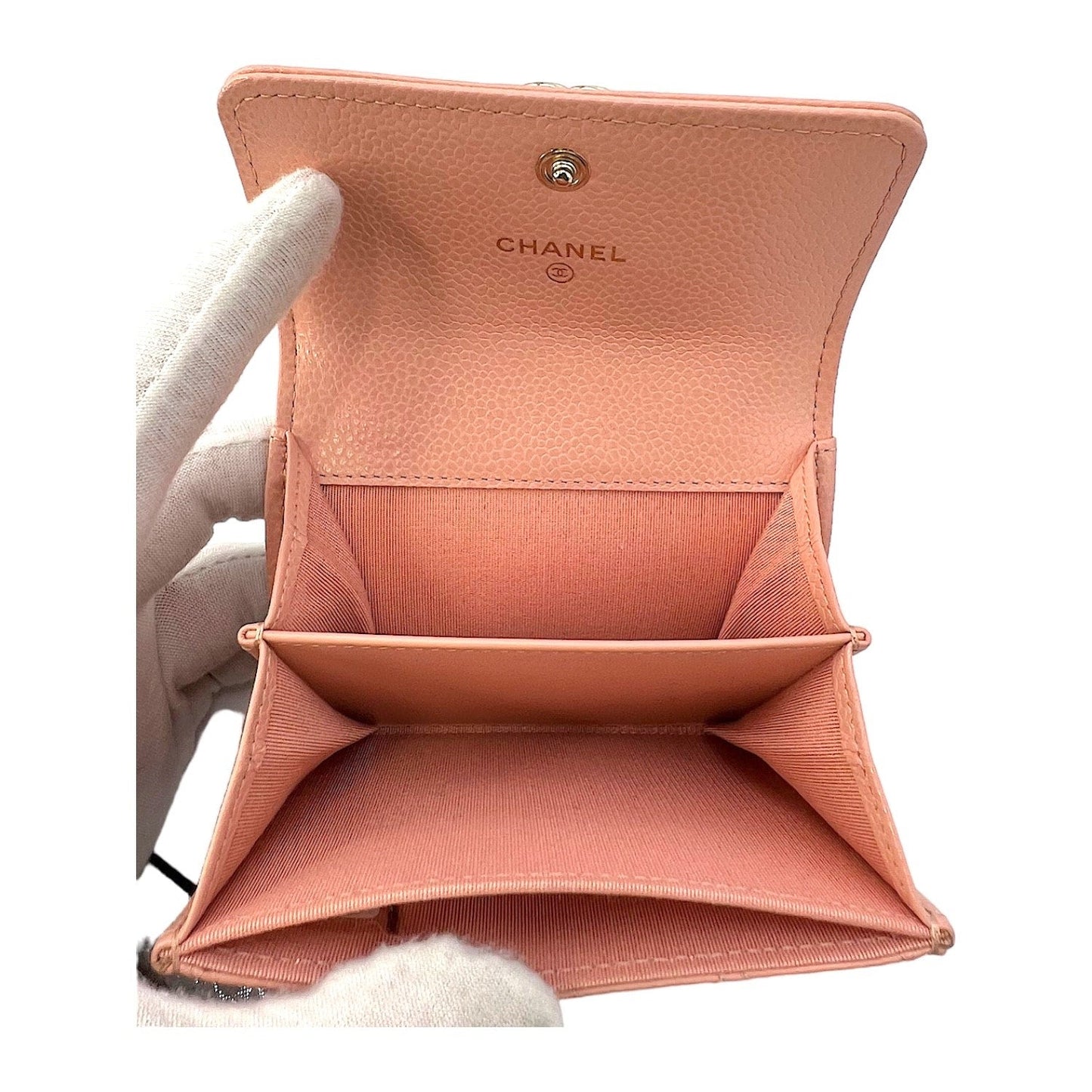 Luxury Chanel Boy Trifold Flap Compact Wallet