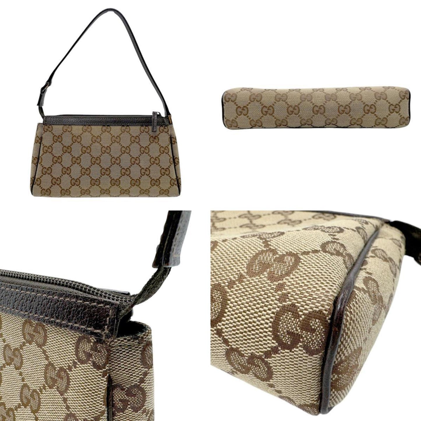 Gucci  Gg Canvas Leather Handbag