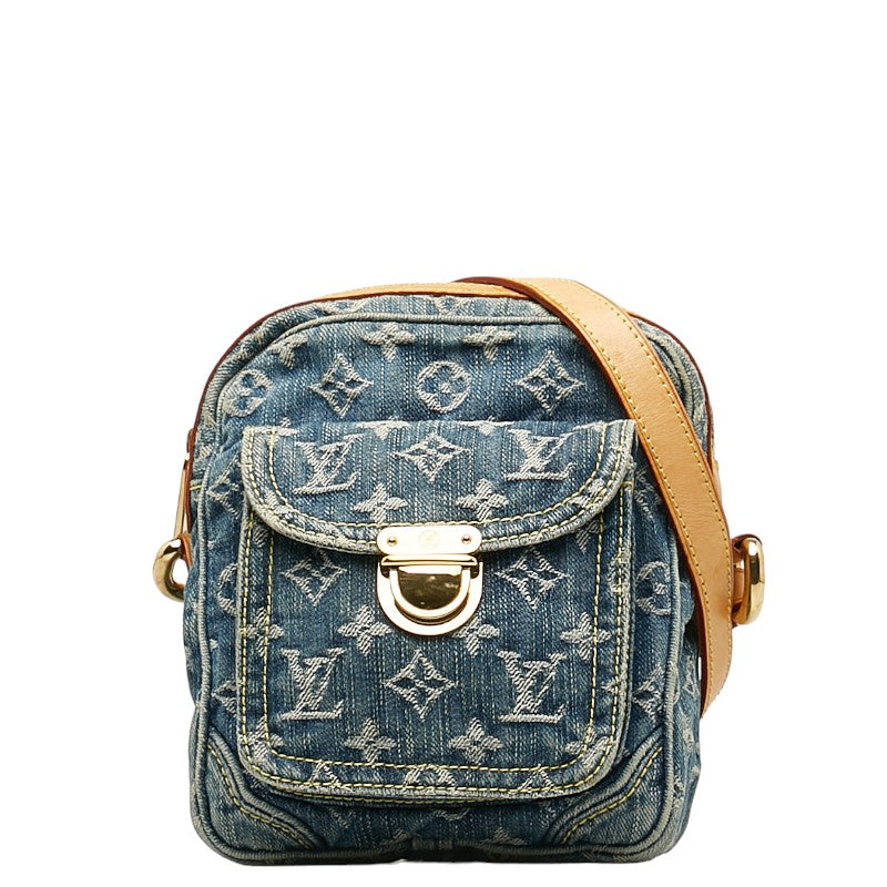 Louis Vuitton Monogram Denim Camera Bag M95348 Blue Denim Leather  Louis Vuitton